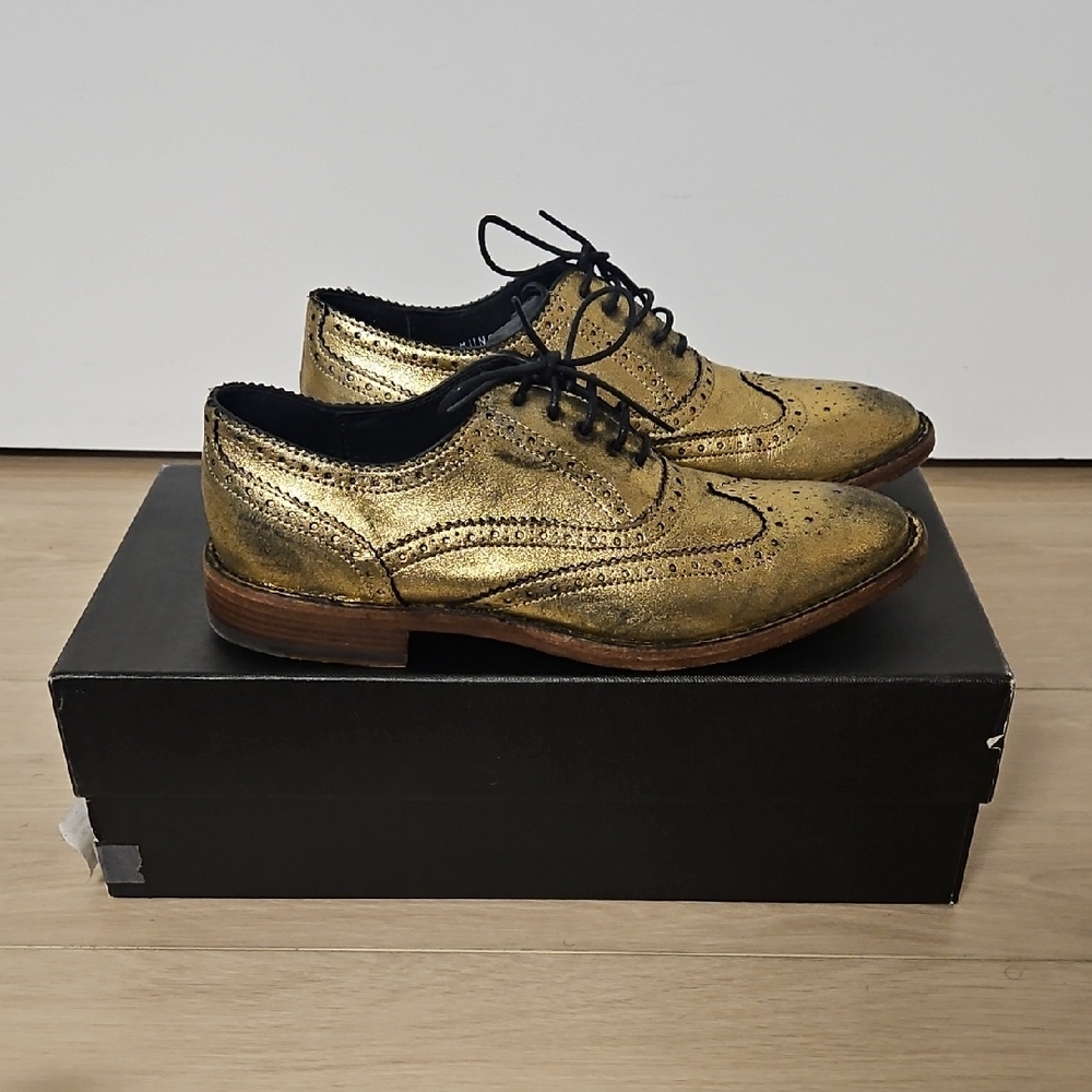 Paul Smith Women's Gold Brogue Shoes